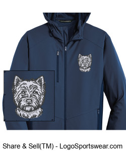 Men's Hooded Jacket with embroidered Westie Design Zoom